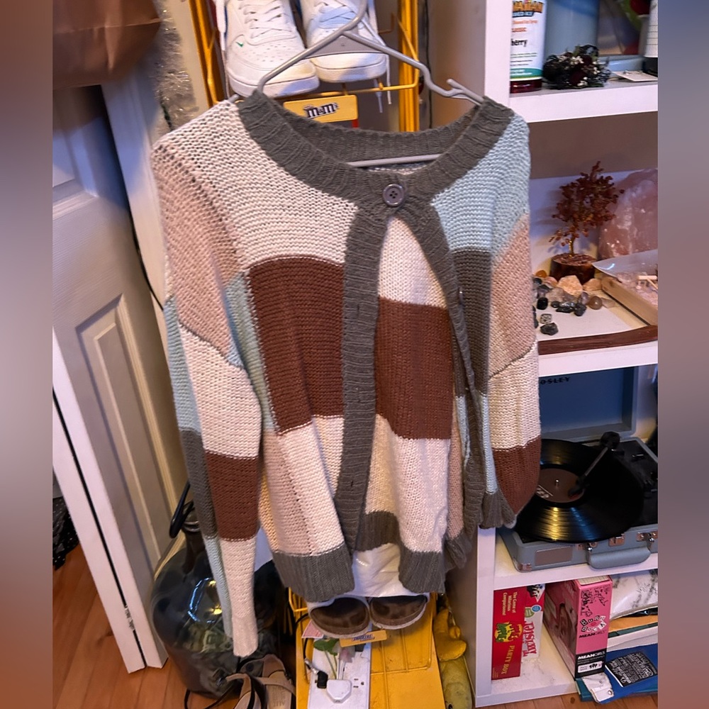 SHEIN, patchwork, cardigan